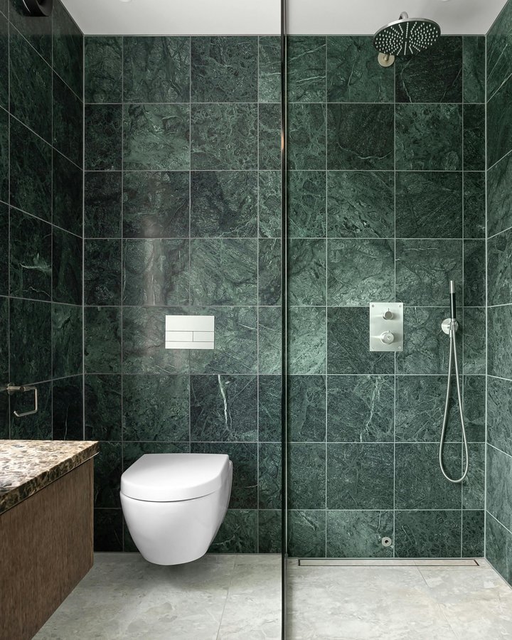 Elegant bathroom with double vanity and modern fixtures